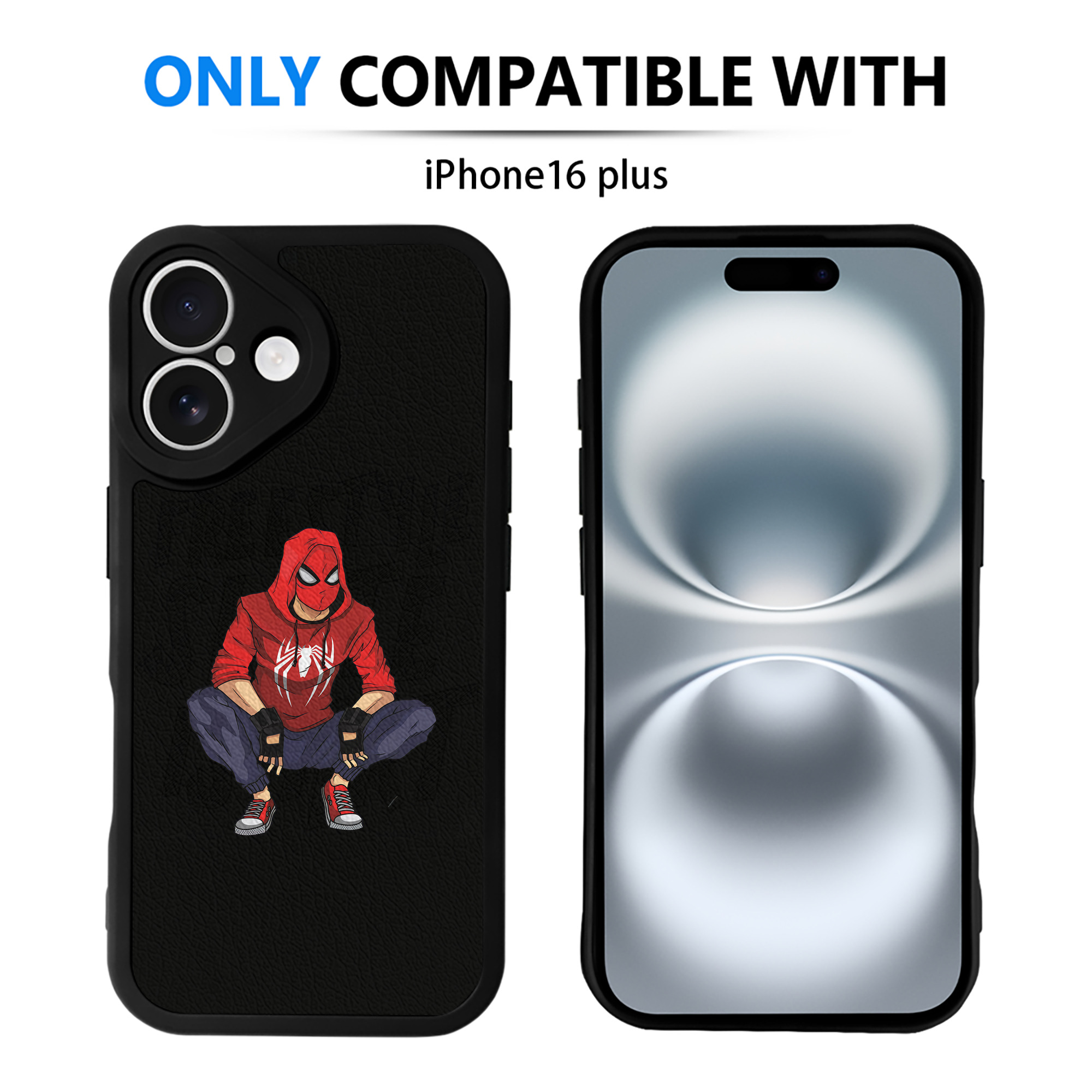 Spider Man スパイダーマン 【iPhone 16シリーズ対応】シリコンスマホケース（レザー調） 材質：シリコン